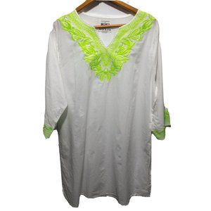 Boffo Women's Floral 100% Cotton Kaftan Dress Sz L